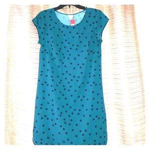 Merona Teal/Navy Polka Dot sheath dress